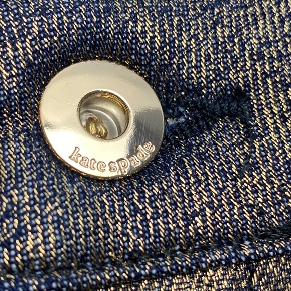 KATE SPADE Metallic Straight Leg Jean Pant Cropped Size 26 - Picture 5 of 10